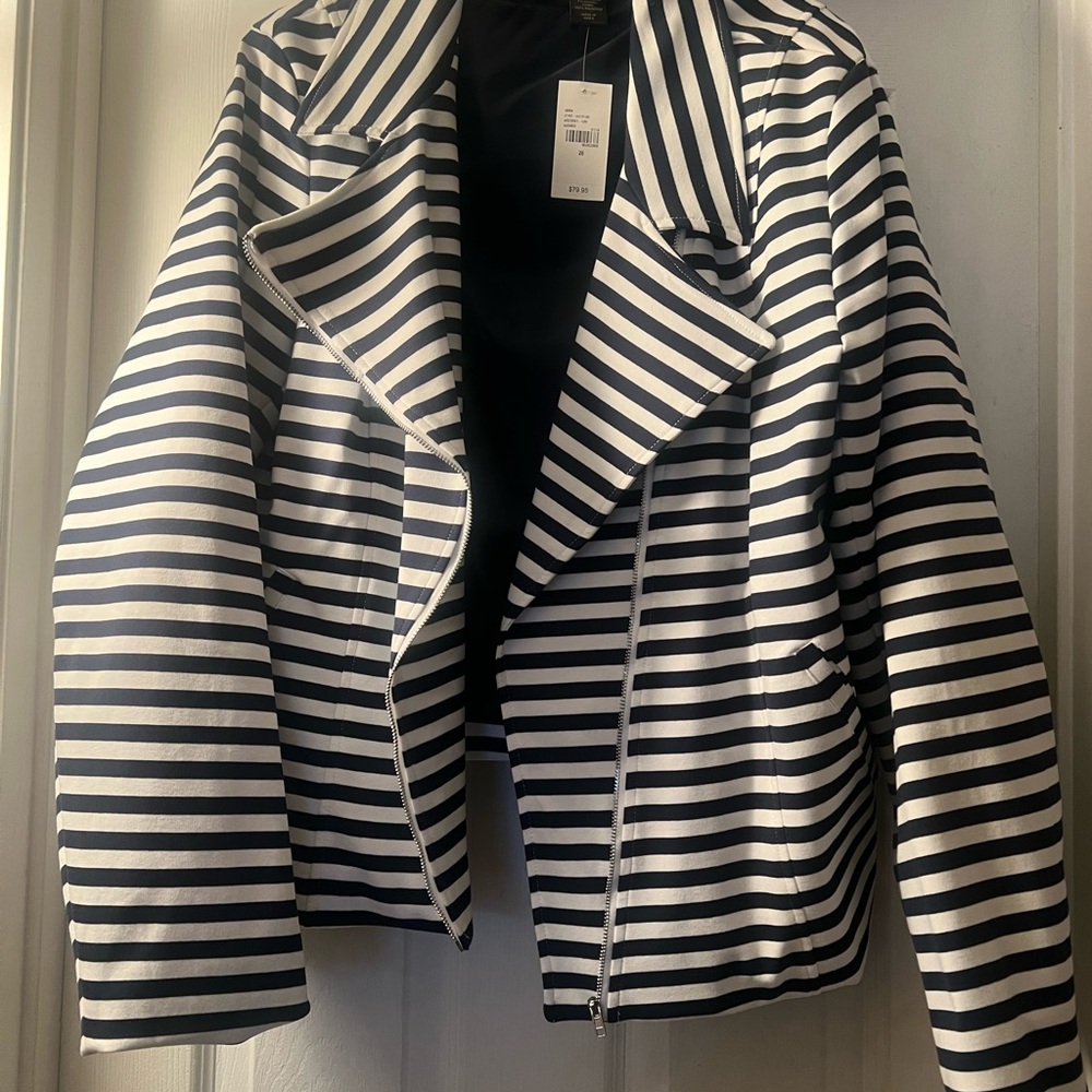NWT Lane Bryant Striped Black and White Women's Jacket size 26